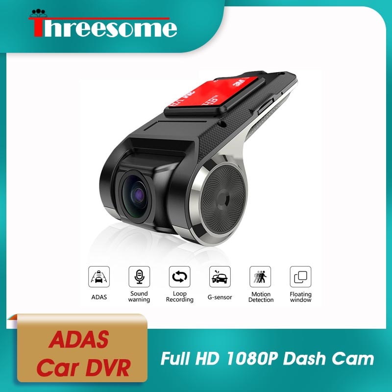 Threesome USB ADAS Full HD 1080P Car DVR Dash Ca..